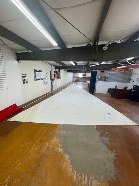 15 year old stretched out roller furling mainsail that was stuck in the mast